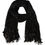 Thumbnail: Dolce & Gabbana Black Wool Knitted Wrap Foulard Fringe Scarf