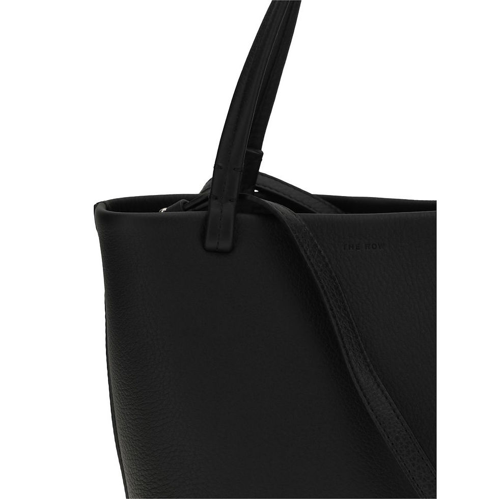 Thumbnail: The Row Black Calf Leather Bos Taurus Shoulder Bag