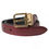 Thumbnail: Dolce & Gabbana Maroon Leather Gold Metal Buckle Men Belt