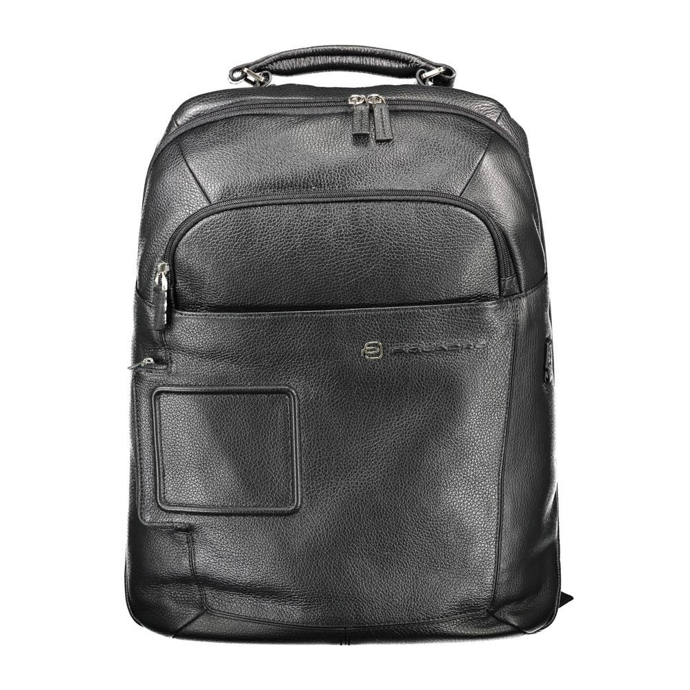 Piquadro Black Leather Men's Backpack