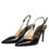 Thumbnail: Dolce & Gabbana Black Leather High Heels Slingbacks Shoes