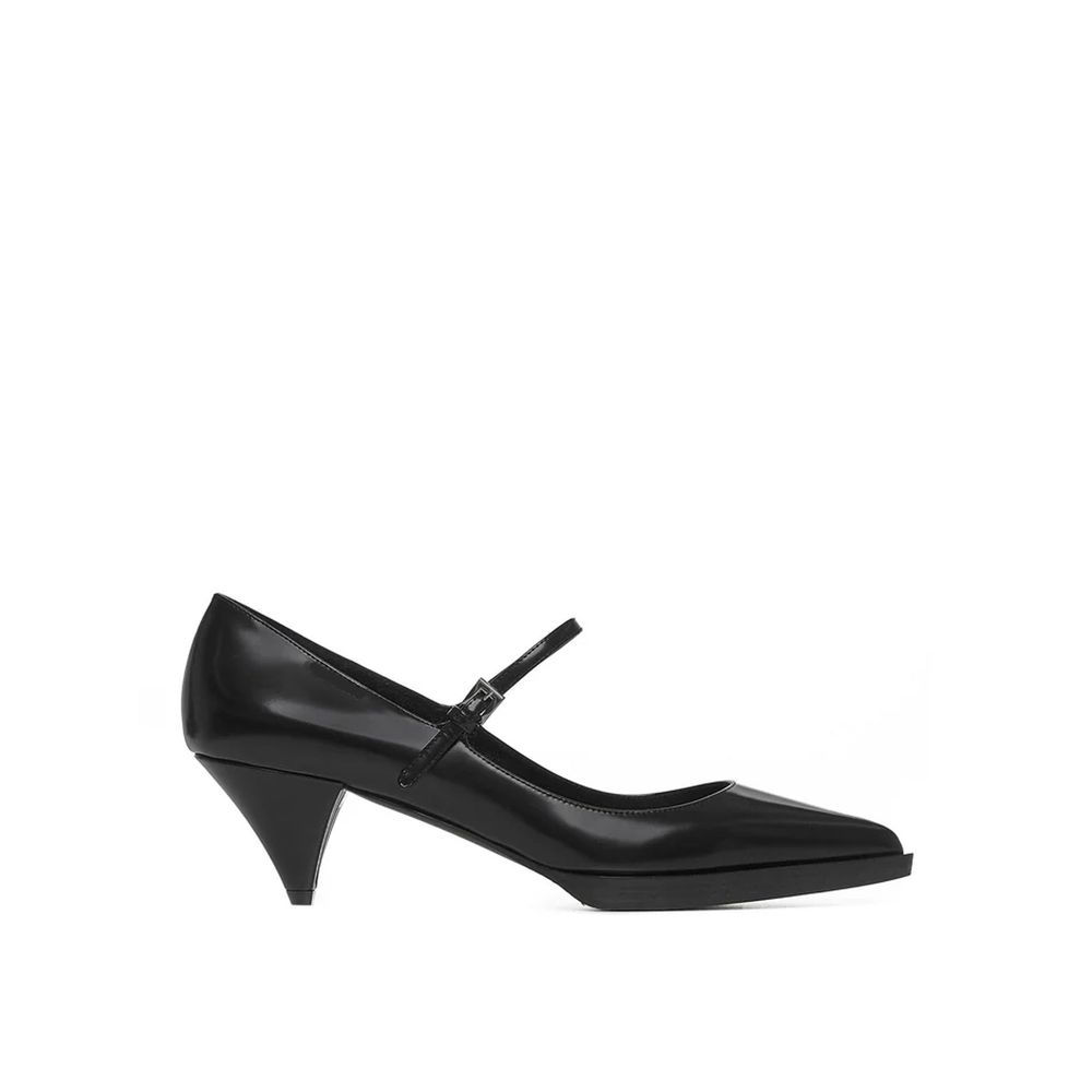 Prada Black Calfskin Mid Heel Pumps