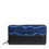 Thumbnail: Dolce & Gabbana Black Blue Exotic Leather Embossed Continental Wallet