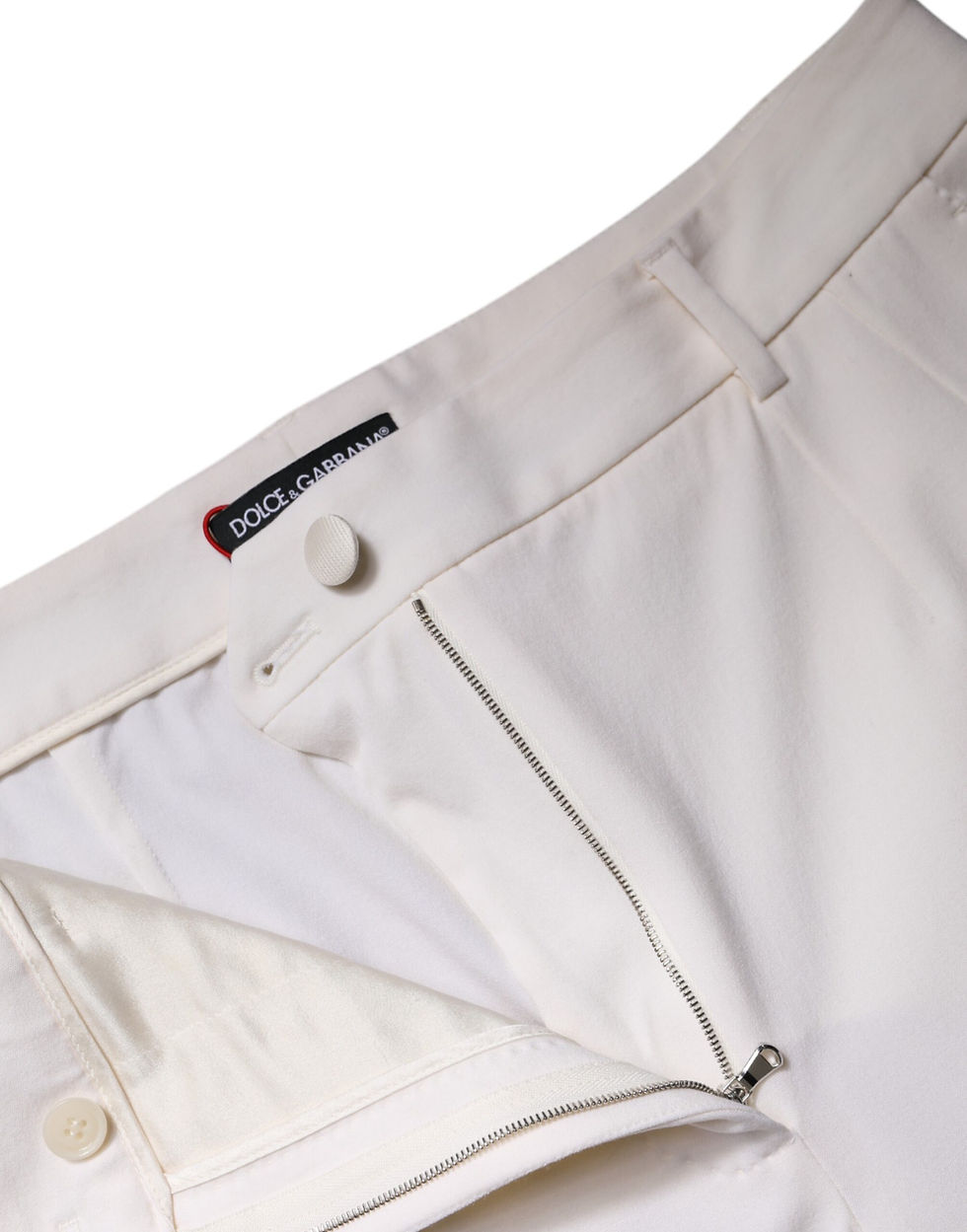 Thumbnail: Dolce & Gabbana White Wool Mid Waist Wide Leg Pants