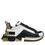 Thumbnail: Dolce & Gabbana White Gold Black Leather SUPER KING Sneakers Shoes