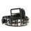 Thumbnail: Dolce & Gabbana Black Calf Leather Studded Silver Buckle Belt