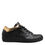 Thumbnail: Leather Crown Black Gold Lace Up Low Top Women Sneakers Shoes