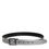 Thumbnail: Dolce & Gabbana Silver Leather Classic Metal Logo Buckle Belt