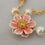 Thumbnail: Dolce & Gabbana Gold Tone Floral Crystals Pink Embellished Necklace