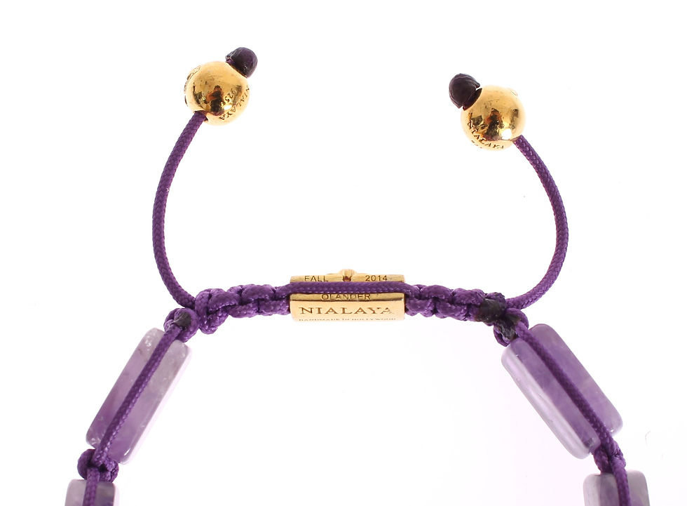 Thumbnail: Nialaya CZ Amethyst 18K Gold 925 Bracelet