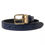 Thumbnail: Dolce & Gabbana Blue Leather Gold Metal Buckle Men Belt
