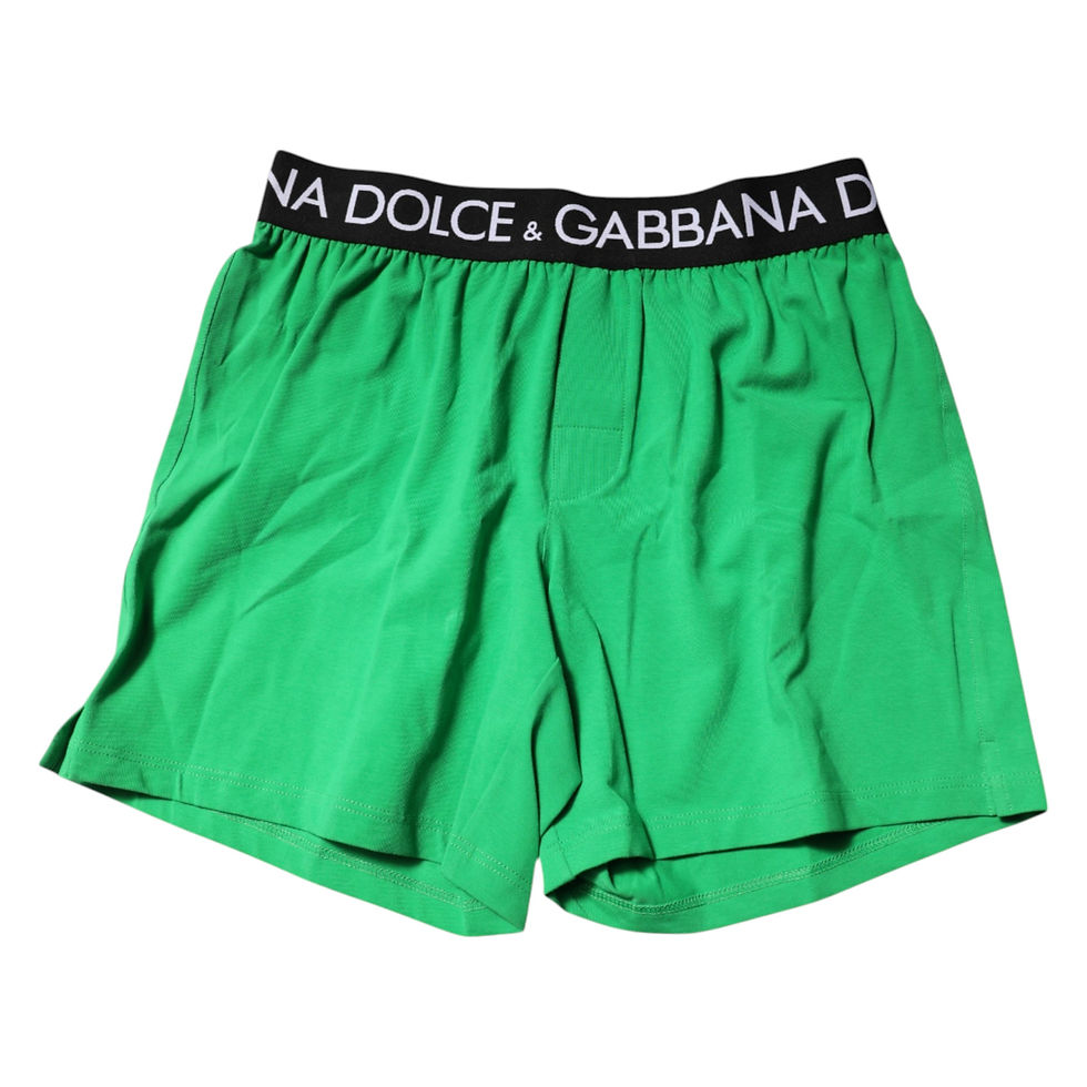Thumbnail: Dolce & Gabbana Green Cotton Regular Boxer Shorts Underwear