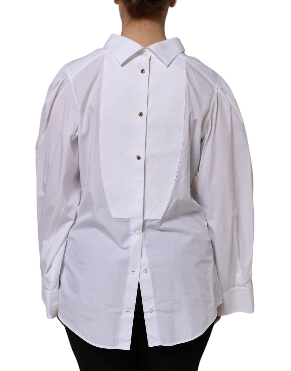 Thumbnail: Dolce & Gabbana White Cotton Long Sleeves Formal Top Shirt