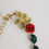 Thumbnail: Dolce & Gabbana Red Rose Green Crystal Gold-Tone Chain Necklace