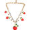 Thumbnail: Dolce & Gabbana Gold Brass FRUIT Pendants Flowers Crystal Logo Necklace