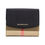 Thumbnail: Burberry Luna Black Grained Leather House Check Canvas Coin Pouch Snap Wallet