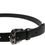 Thumbnail: Dolce & Gabbana Black Studded Leather Metal Logo Buckle Belt