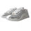 Thumbnail: Dolce & Gabbana White NS1 Canvas Leather Embellished Sneakers Shoes