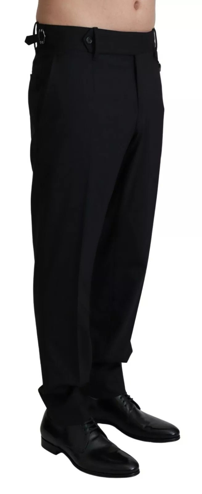 Thumbnail: Dolce & Gabbana Black Wool Stretch Dress Trouser Pants