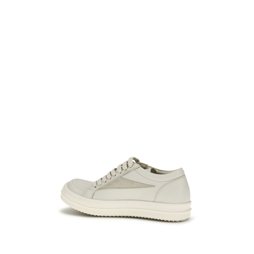 Thumbnail: Rick Owens Beige Calf Leather Bos Taurus Low Top Sneakers