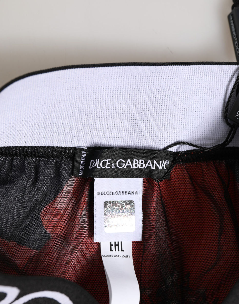 Thumbnail: Dolce & Gabbana Black Floral Silk High Waist Panty Underwear