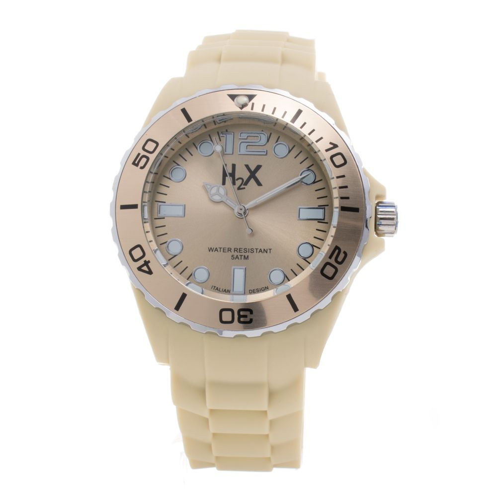 Haurex Beige Rubber Sport Watch