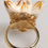 Thumbnail: Dolce & Gabbana Gold Brass Resin Beige Dog Pet Accessory Ring