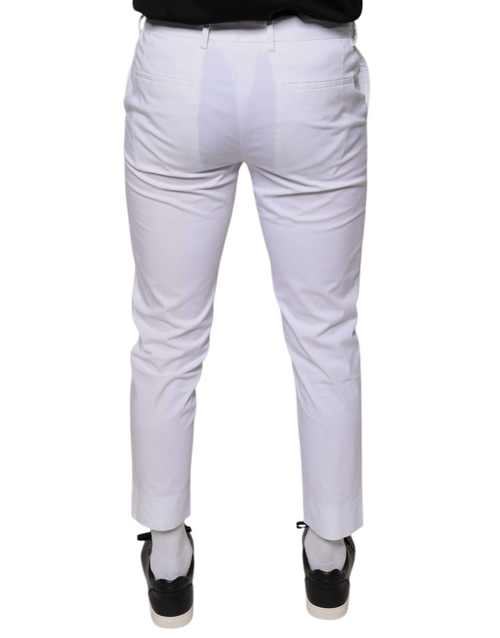 Thumbnail: Dolce & Gabbana White Cotton Skinny Dress Pants