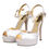 Thumbnail: Dolce & Gabbana White Satin Platform Heels Sandals Shoes