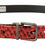 Thumbnail: Dolce & Gabbana Red Herringbone Leather Gray Tone Buckle Belt