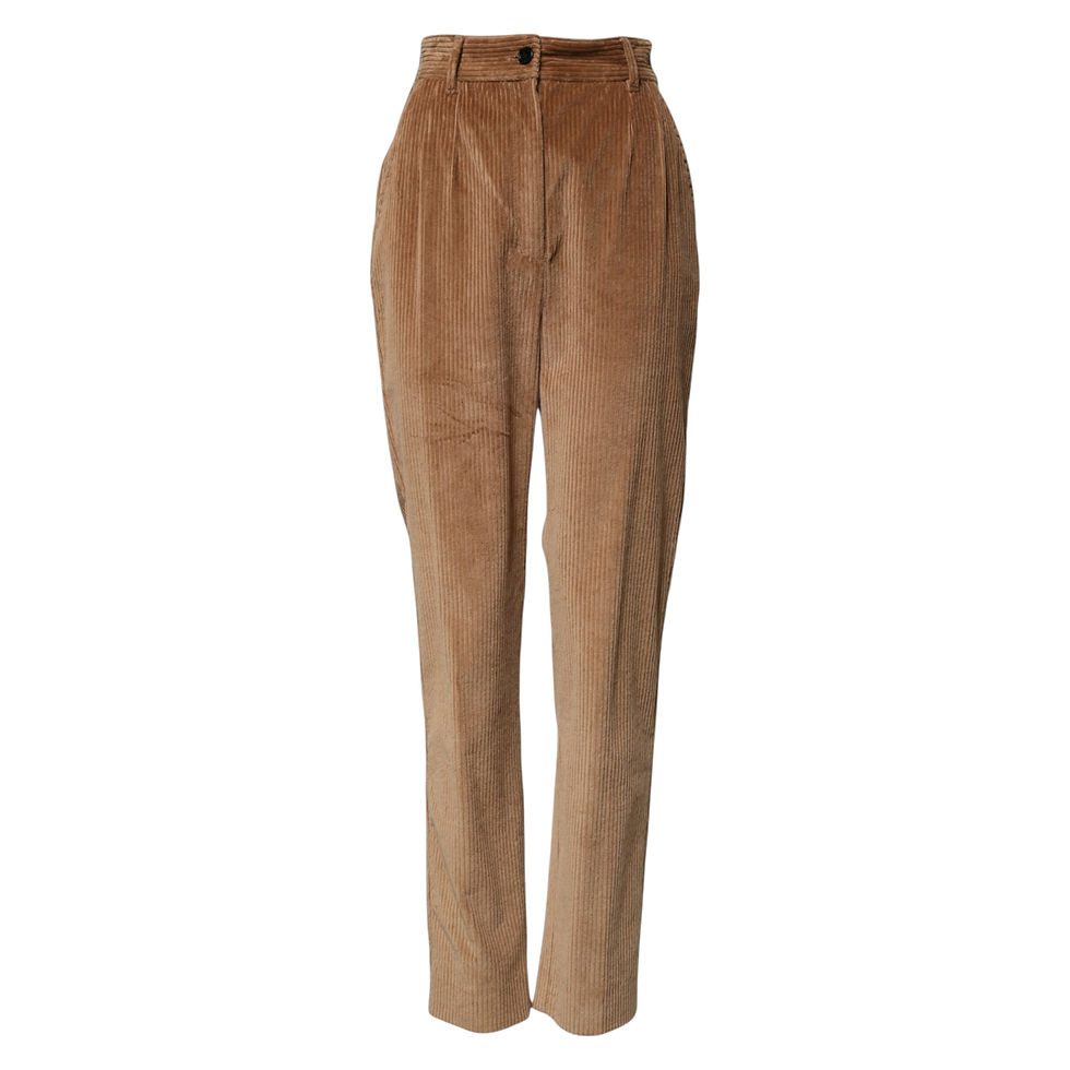 Thumbnail: Dolce & Gabbana Brown Cotton Corduroy Tapered Pants