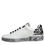 Thumbnail: Dolce & Gabbana White Silver Crystal Logo Portofino Sneakers Shoes