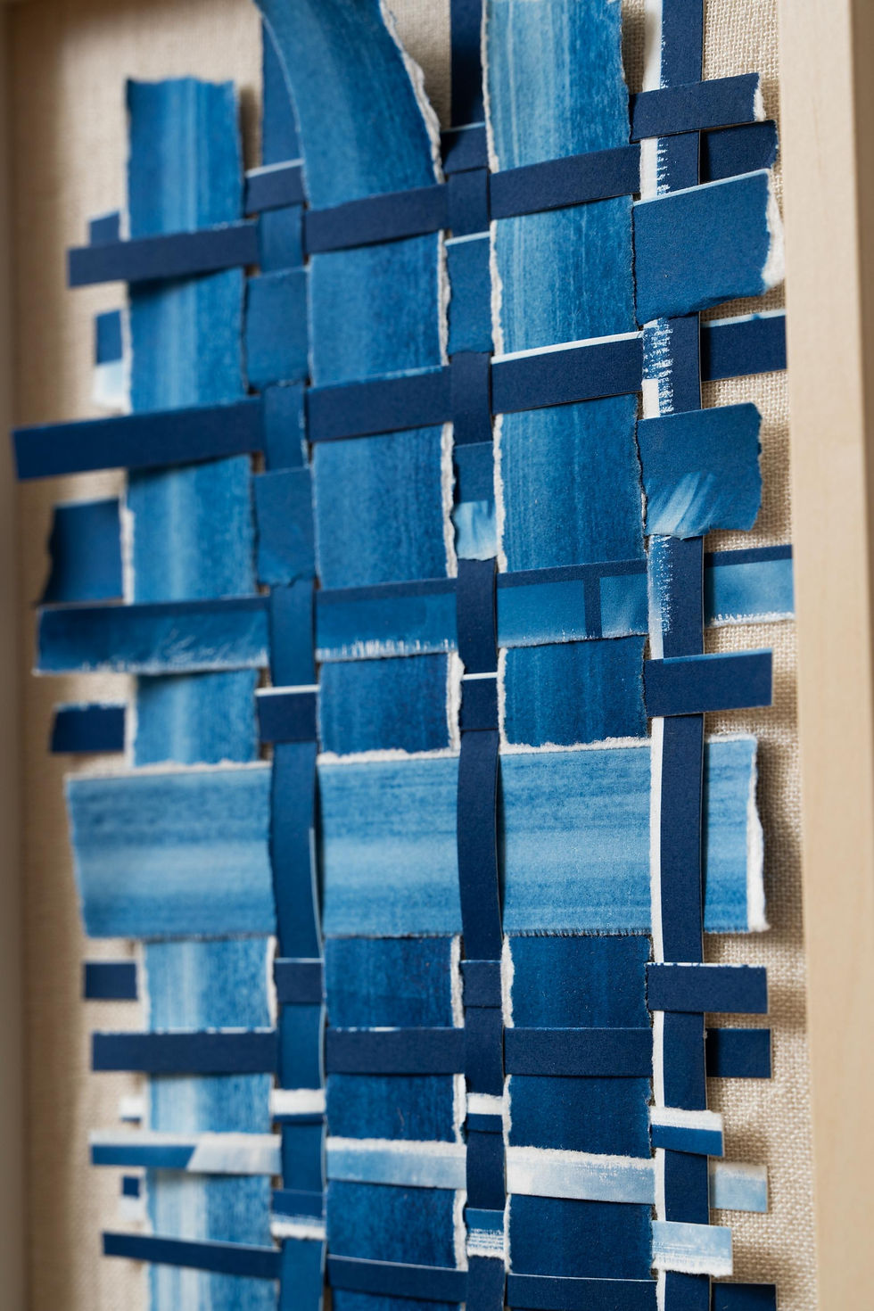 Cyanotype, mixed media, woven artwork by Kyano Studio, Paris