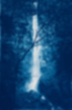 waterfall cyanotype, Swiss Alps