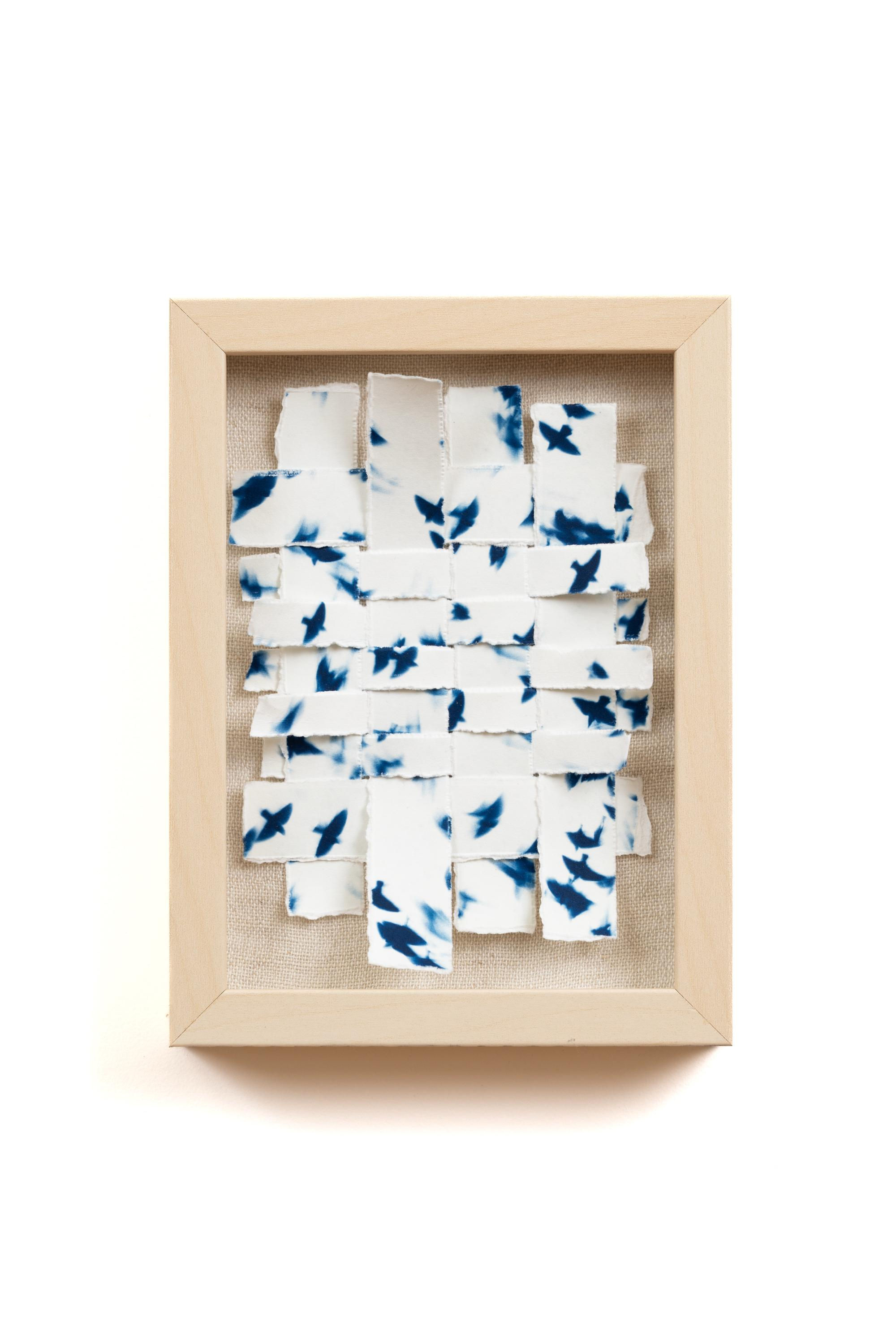 Cyanotype, mixed media, woven artwork by Kyano Studio, Paris