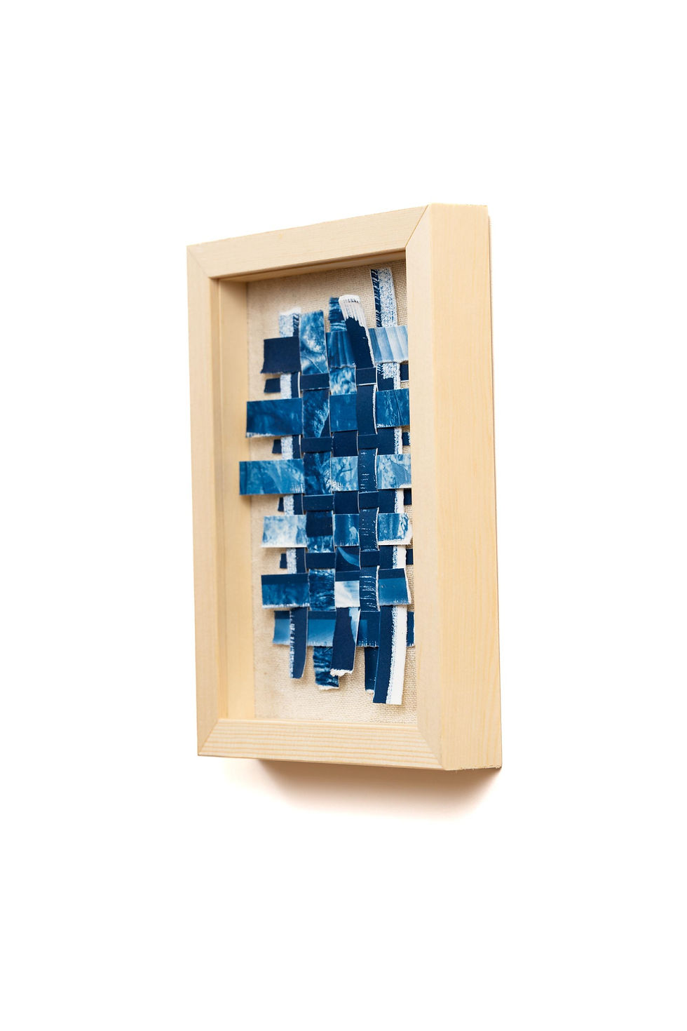 Cyanotype, mixed media, woven artwork by Kyano Studio, Paris