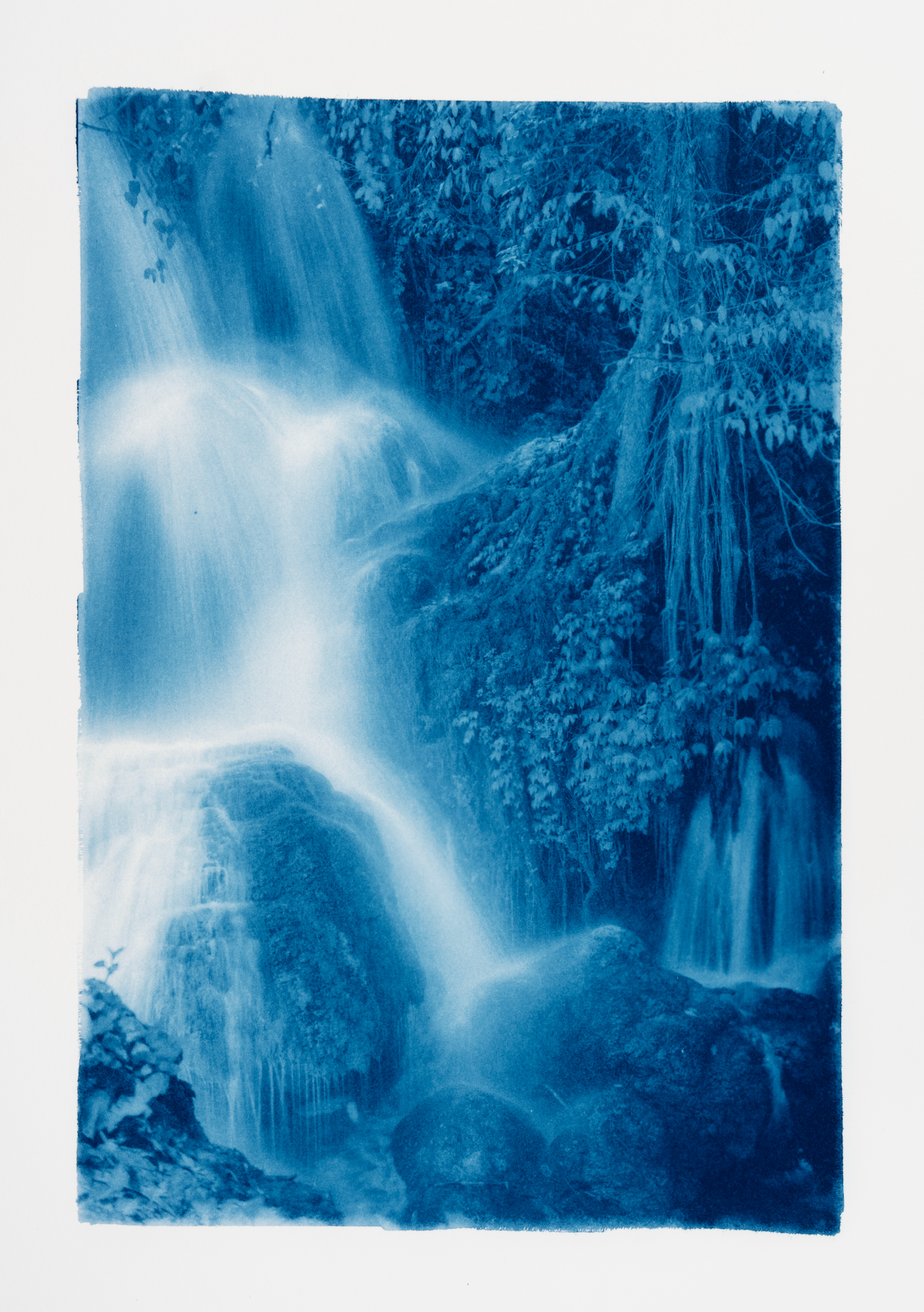 waterfall cyanotype