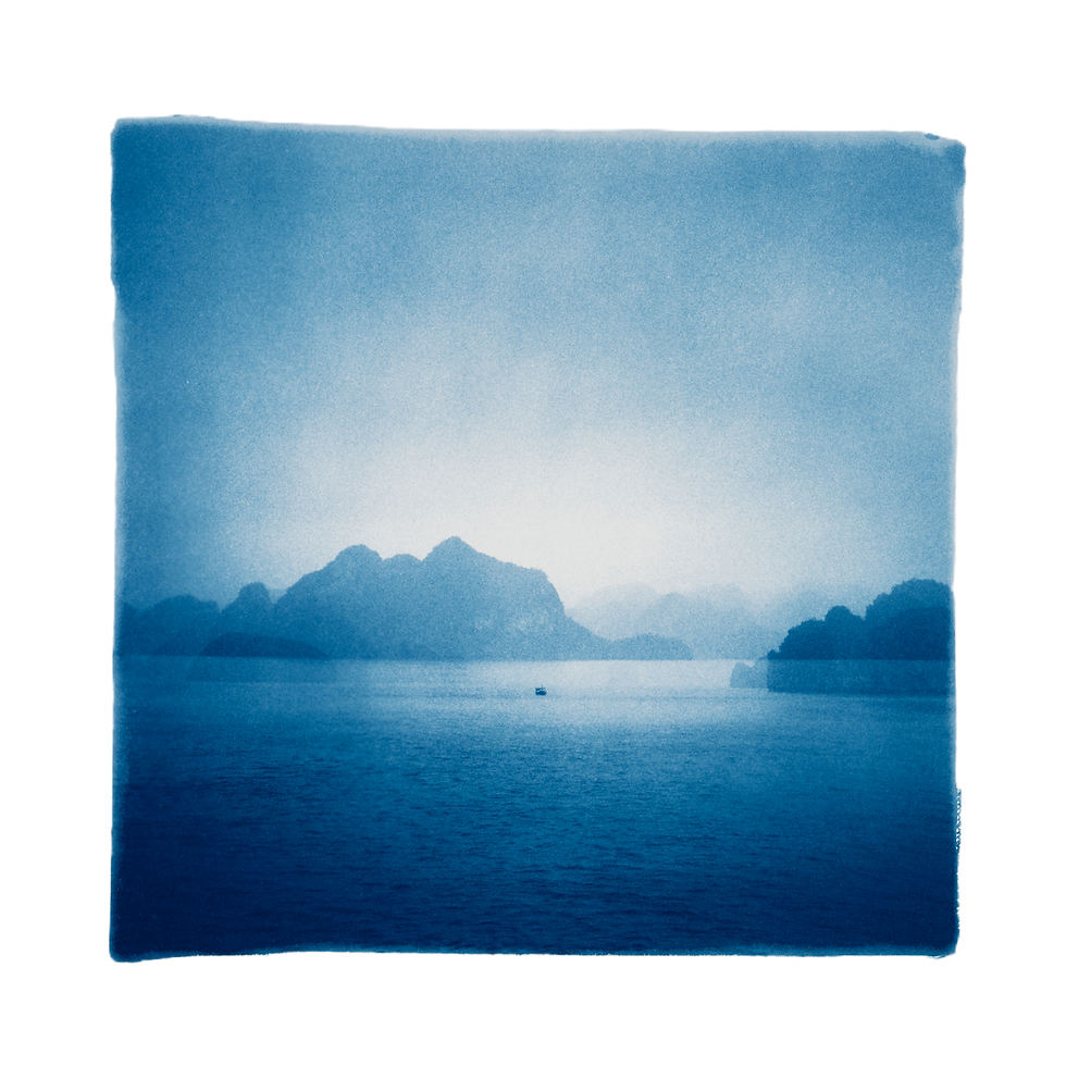 Ha long Bay Vietnam cyanotype