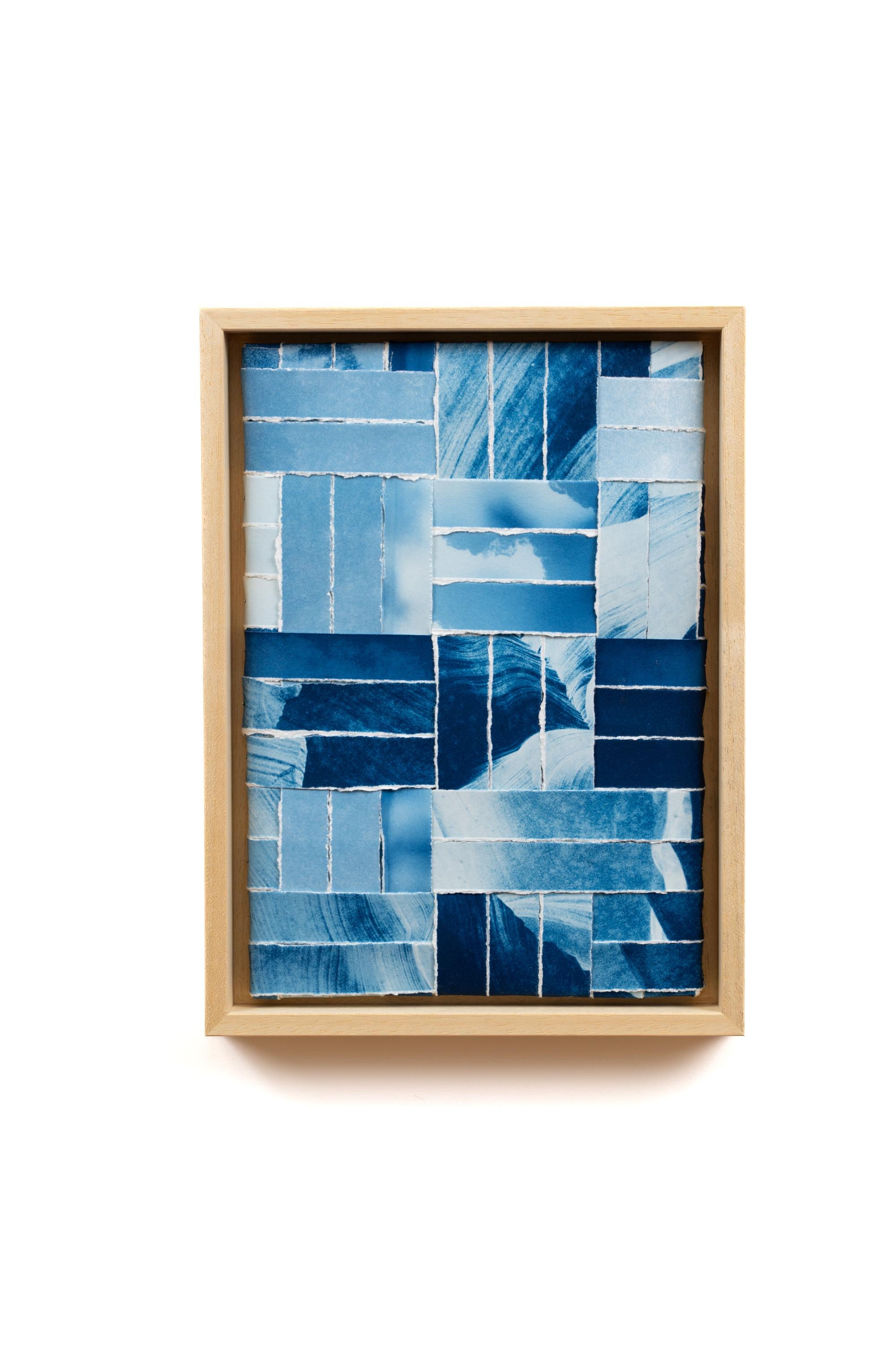 Cyanotype, mixed media, woven artwork by Kyano Studio, Paris