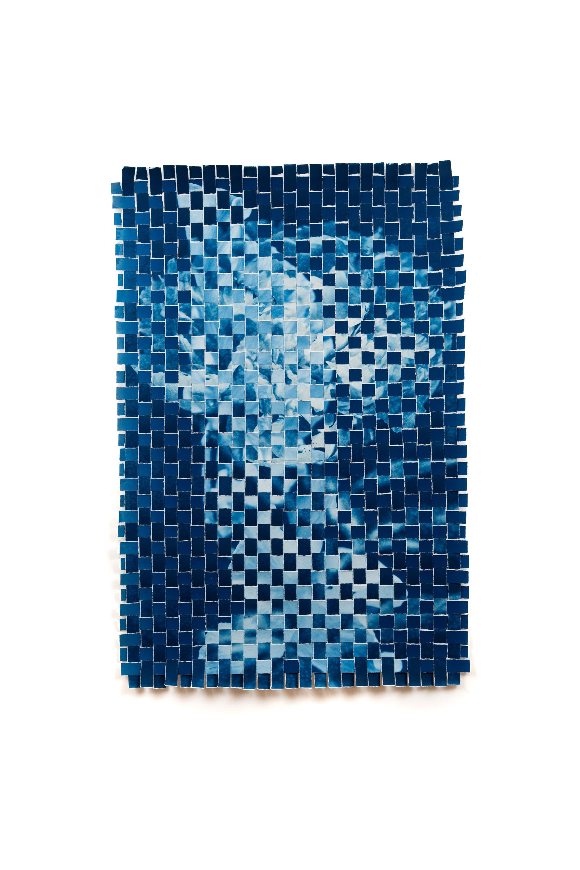 Cyanotype, mixed media, woven artwork by Kyano Studio, Paris