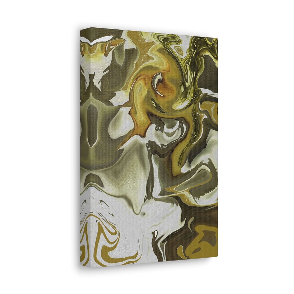 थंबनेल: Magnolia 1 Abstract Olive & Gold Swirl Canvas