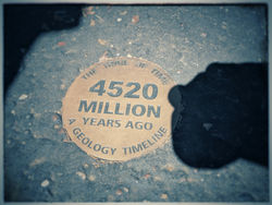 Timeline marker on the Grand Canyon rim walk