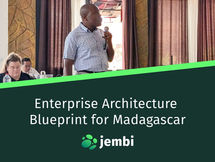 Tresor Mvumbi presenting at the workshop. Title: Enterprise Architecture Blueprint for Madagascar
