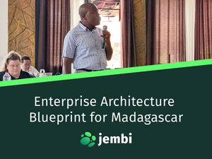 Tresor Mvumbi presenting at the workshop. Title: Enterprise Architecture Blueprint for Madagascar