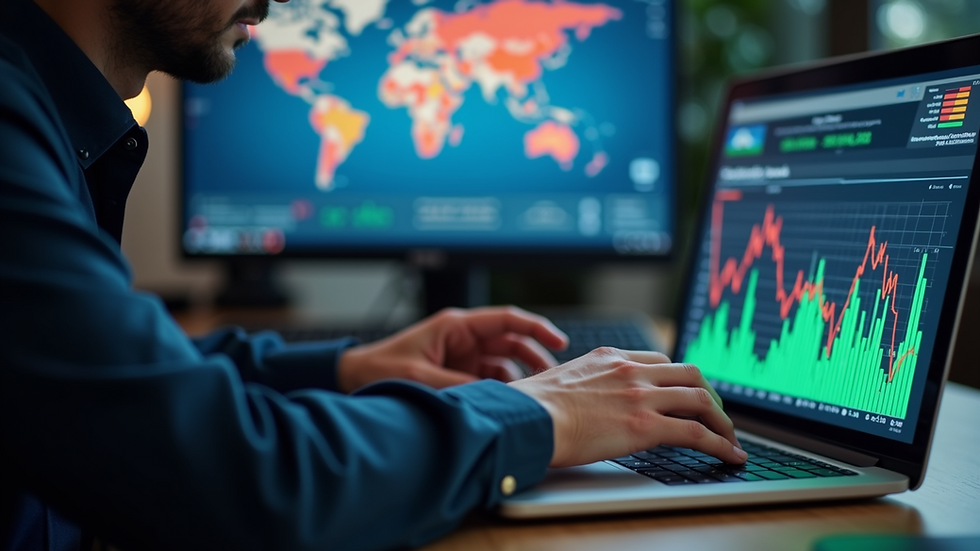 Close-up view of a bettor analyzing statistics on a laptop