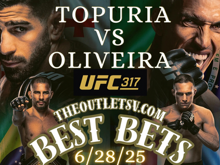 UFC 317 Best Bets & Props TOPURIA VS OLIVEIRA 6/28/25