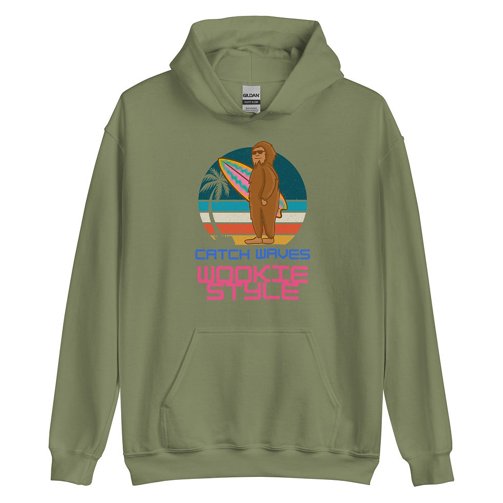 Thumbnail: Catch Waves Wookie Style Unisex Hoodie