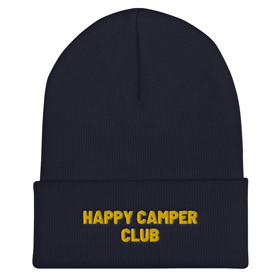 Thumbnail: Happy Camper Club Cuffed Beanie - Yellow