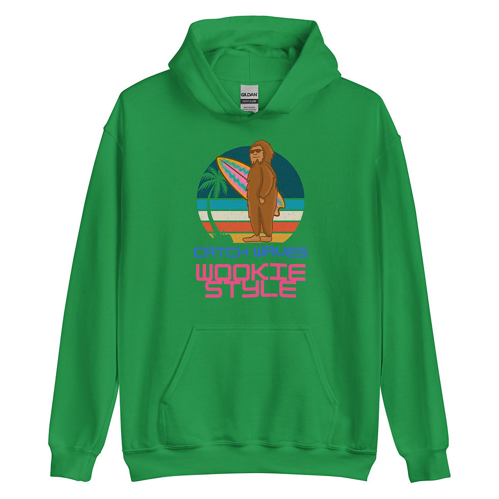 Thumbnail: Catch Waves Wookie Style Unisex Hoodie