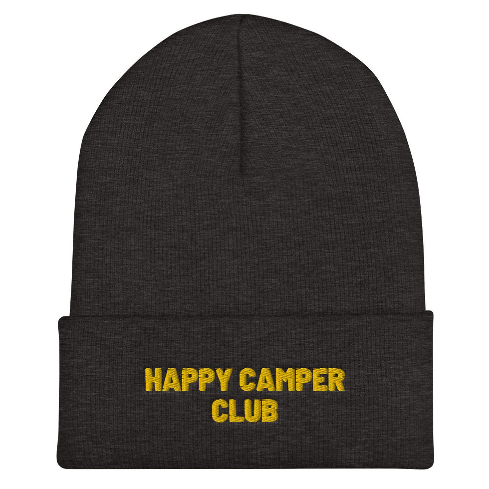 Thumbnail: Happy Camper Club Cuffed Beanie - Yellow